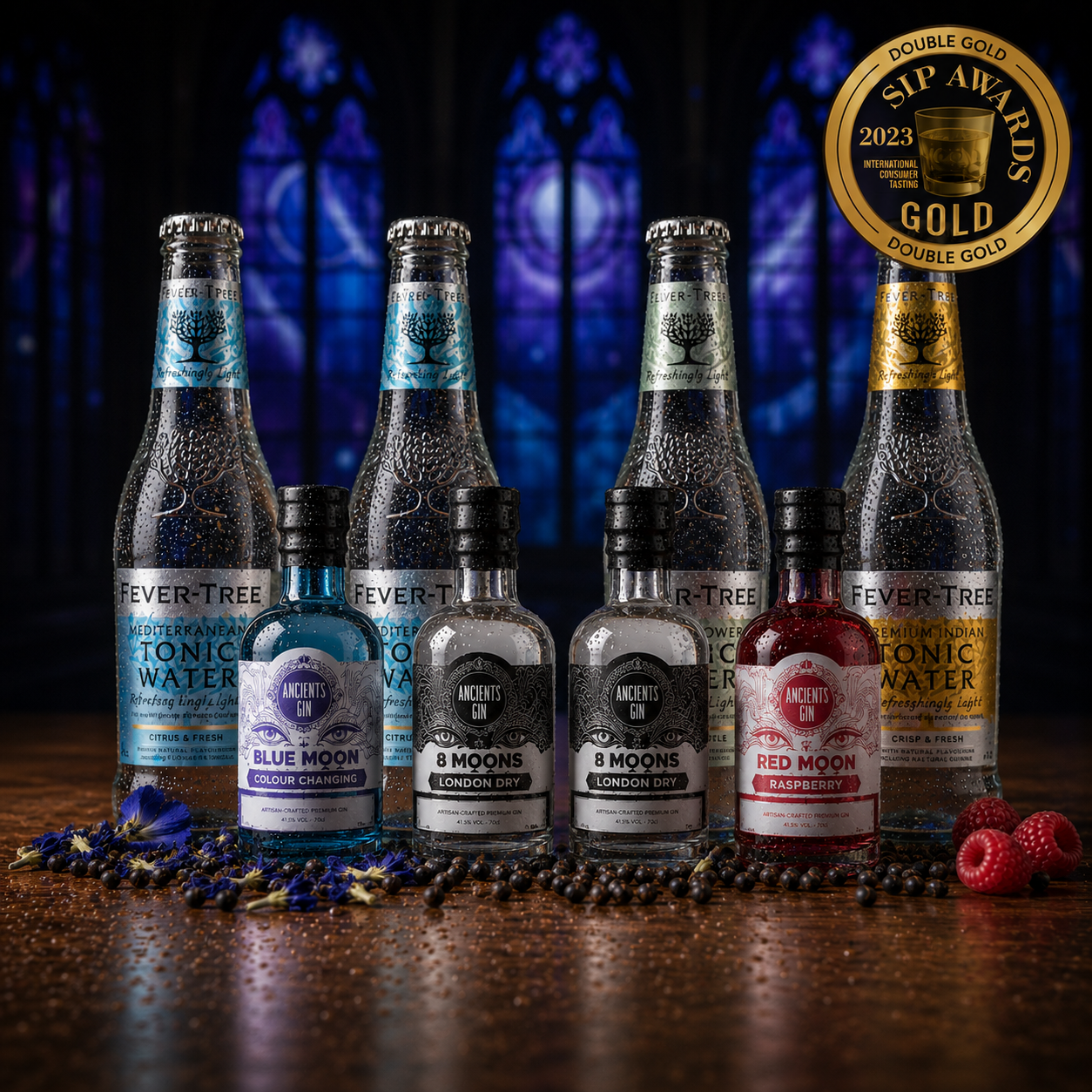 Gin Tasting Gift Box Set With 4 free Fever Tree Tonics