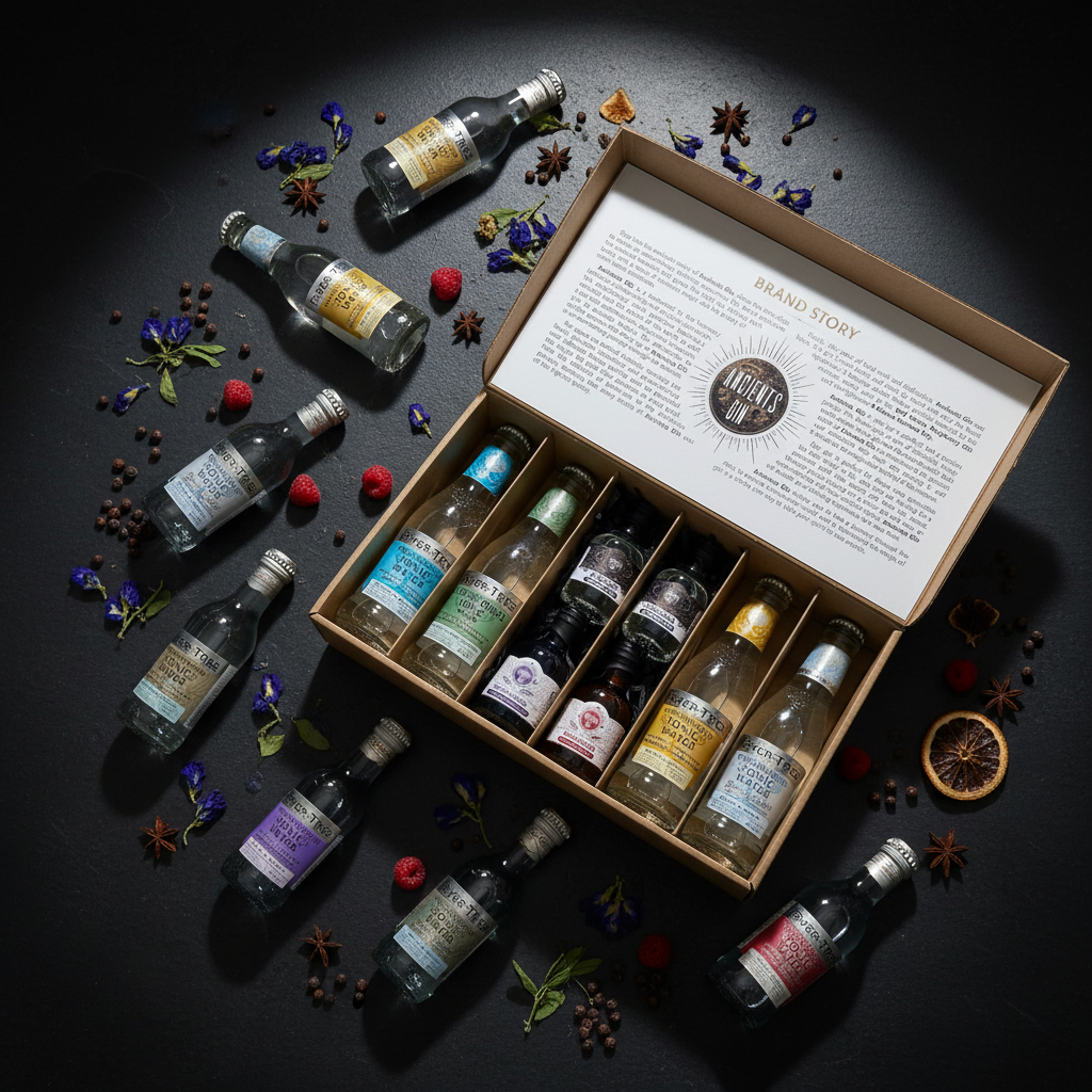 Gin Tasting Gift Box Set With 4 free Fever Tree Tonics
